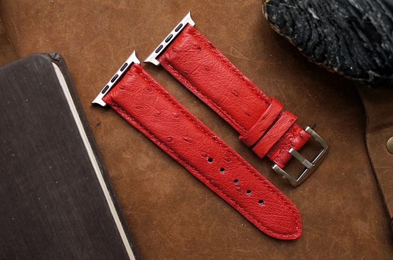 Handmade Ostrich Belly Strap 1 incl. Lugs Adapter + Buckle for Apple Watch Series 1 2 3 4 – image 6